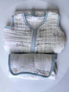 Aden + Anais Cozy Muslin Sleeping Bag 12-18 mo Changing Pad Set Liam the Brave